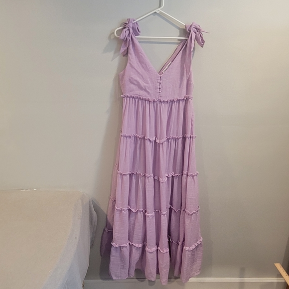 English Factory Purple Lilac Maxi Dress Size Small - Picture 2 of 8